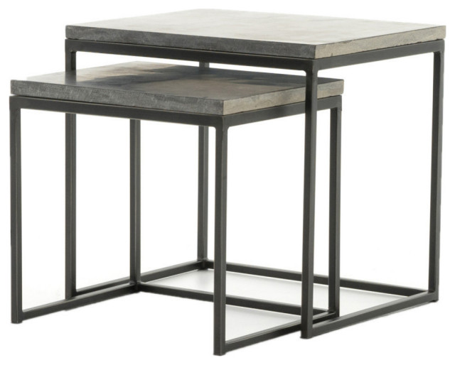 Lucian End Table Gunmetal, Bluestone Modern Coffee And Accent