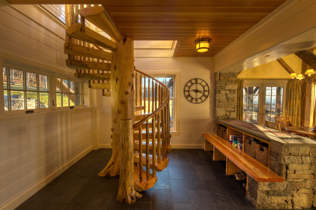 Stone Tower & Kitchen Addition rustico-scale