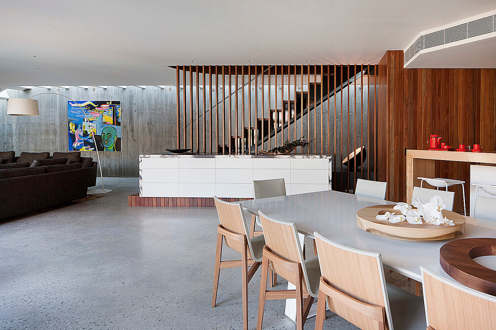 Contemporary dining room in Melbourne.