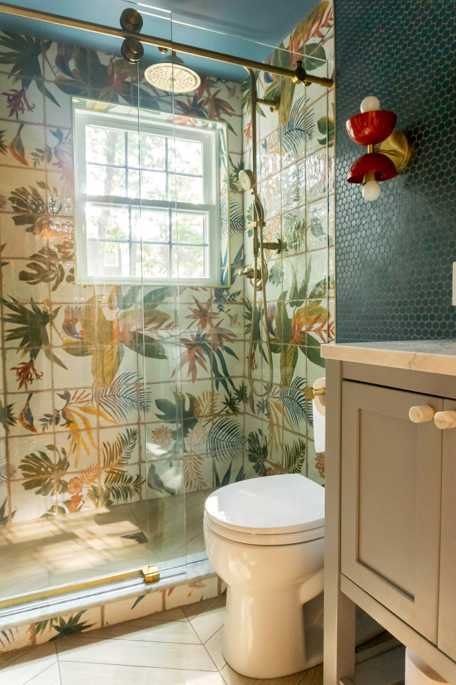 Inspiration for a tropical bathroom remodel in Boston