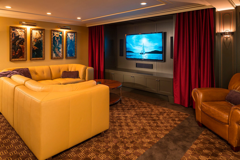 Transitional home theatre in Minneapolis.
