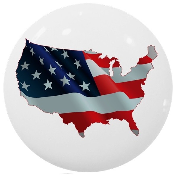 American Flag Map Ceramic Cabinet Drawer Knob Contemporary