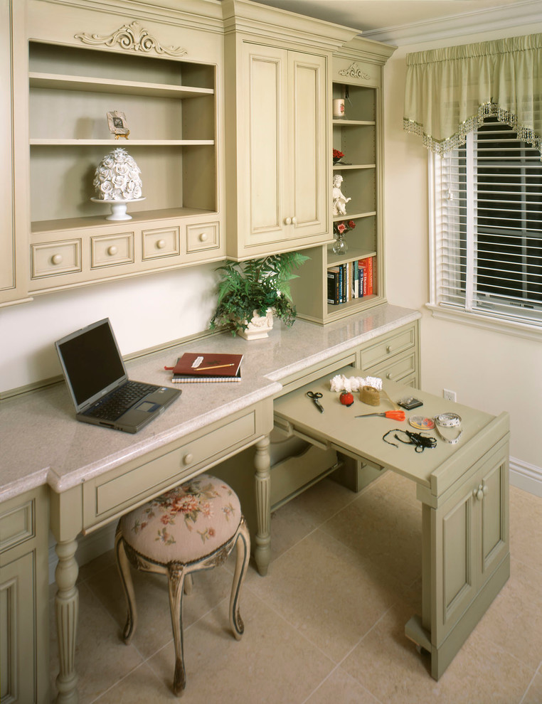 Photo of a traditional home office.