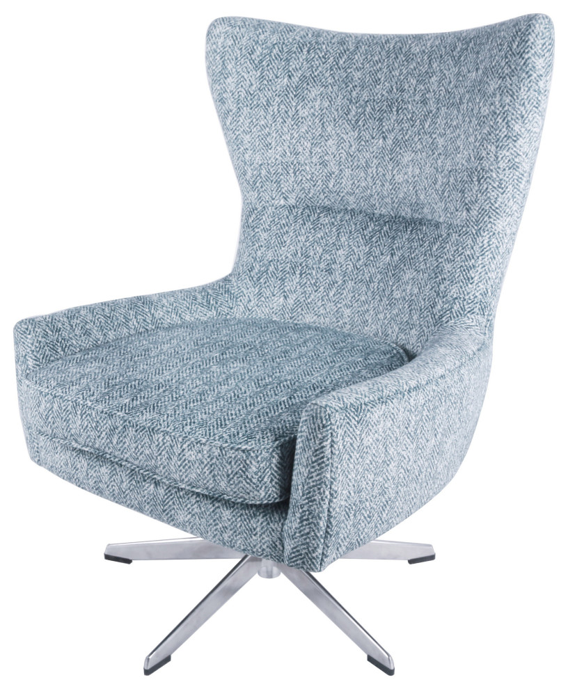 Capri Fabric Swivel Chair Quiver Indigo Blue Contemporary Armchairs And Accent Chairs By Virgil Stanis Design