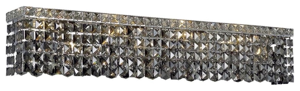 Elegant Lighting Maxime 8-Light Wall Sconce, Swarovski Elements, Silver Shade Gr