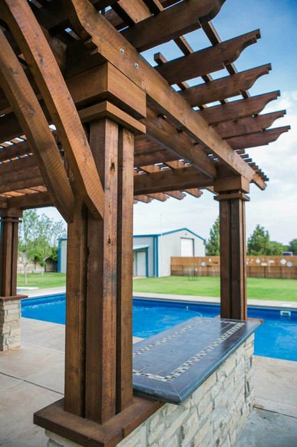 Quad Post Pergola pool