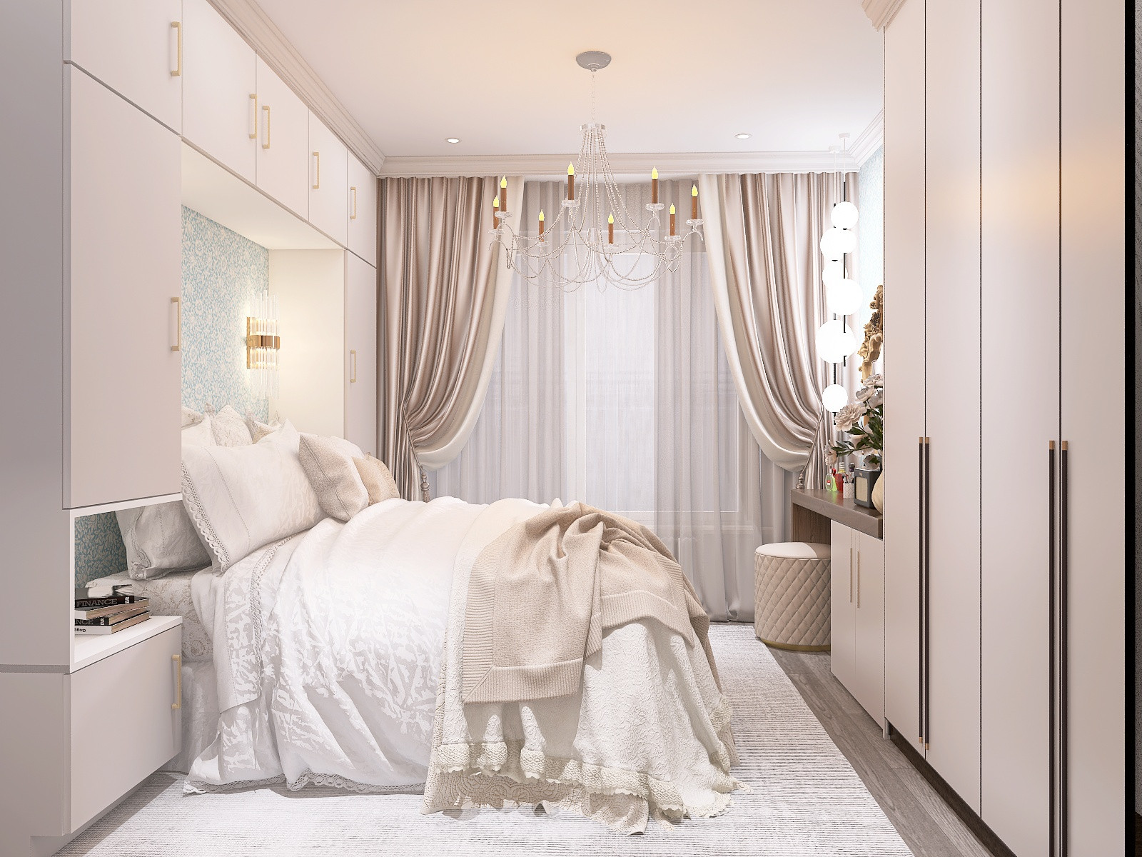 Воздушная спальня с оттенком классики