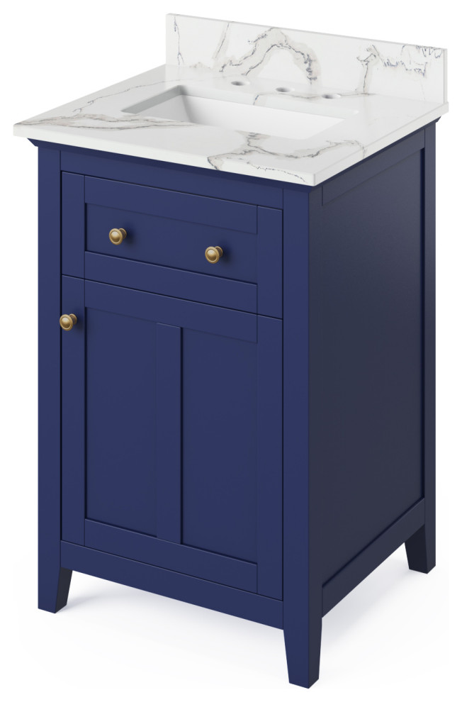 24" Hale Blue Chatham Vanity, Calacatta Vienna Quartz Vanity