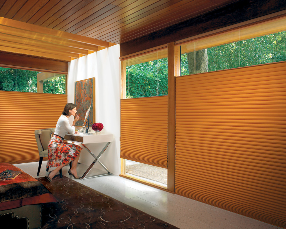 Duette® Architella® honeycomb shades with EasyRise™ cord loop