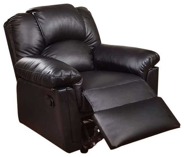 Living Room Glider Recliner, Black Contemporary Recliner Chairs