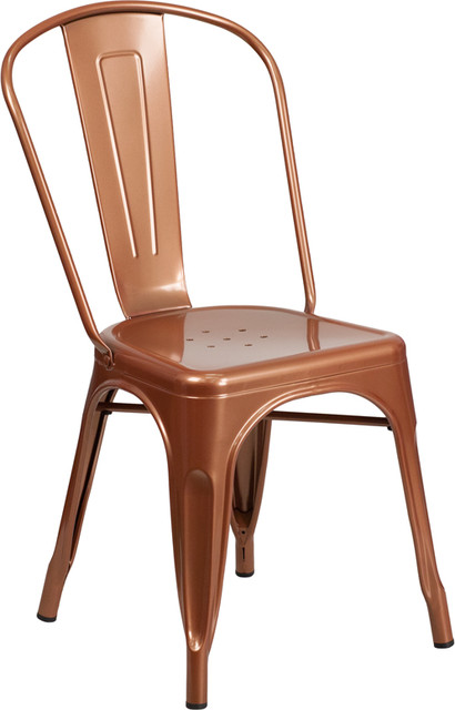 Copper Metal Indoor Outdoor Stackable Chair
