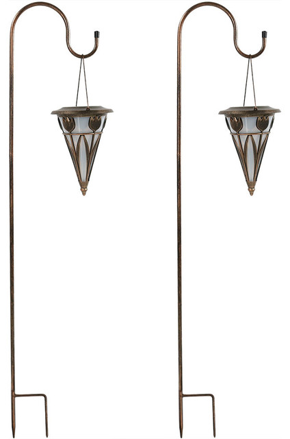 Sunnydaze Decorative Cone Outdoor Hanging Solar Light With Shepherd Sunnydaze Decorative Cone Outdoor Hanging Solar Light With Shepherd Hook