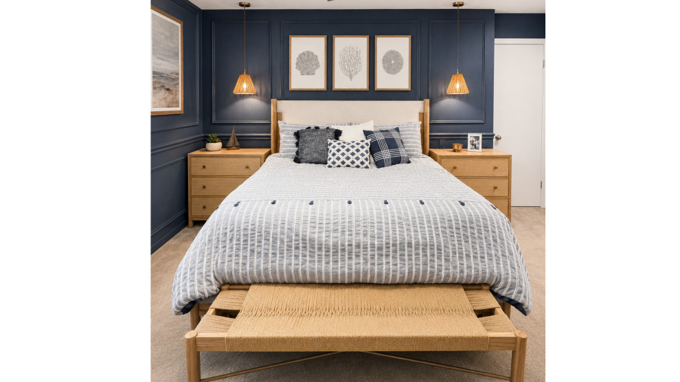 Nautical Lakehouse Master Bedroom