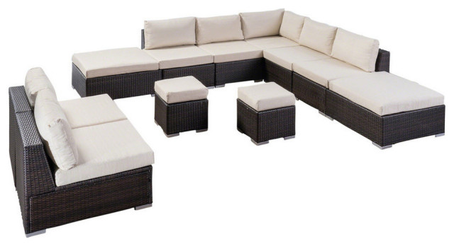 Gdf Studio Tammy Rosa Outdoor 7 Seat Wicker Sofa Sectional Set Tropical Lounge Sets By Gdfstudio - 7 Seat Sectional Sofa Gdf Studio Tammy Rosa Outdoor 7 Seat Wicker Sofa Sectional Set Tropical Lounge Sets By Gdfstudio - 7 Seat Sectional Sofa