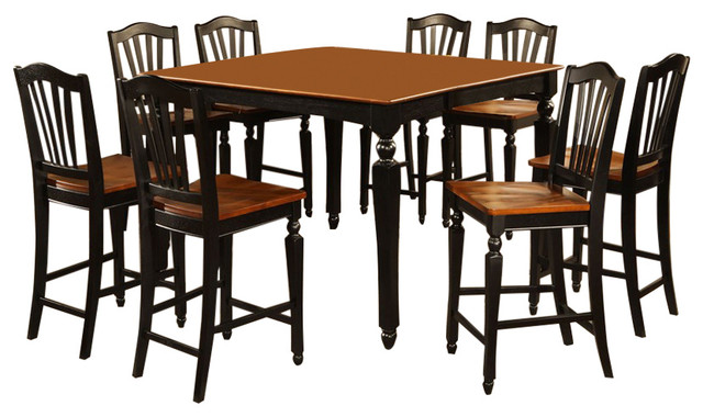 Counter Height Set Square Pub Table, 8 Chair Counter Height Dining Table