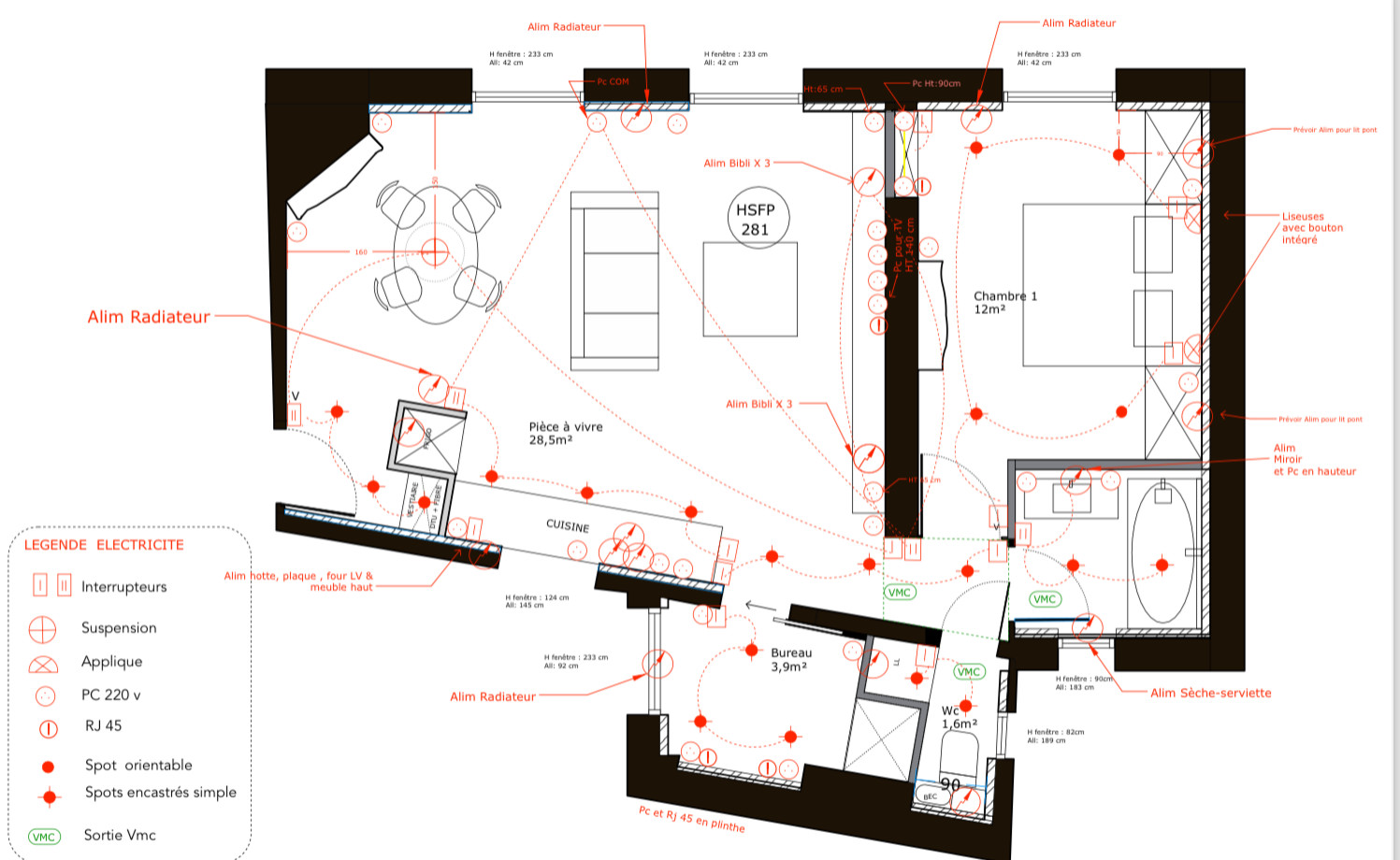 Plan electrique - etat projeté