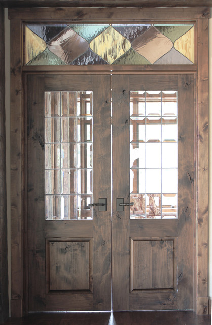 Interior French Doors With Transom Rustic Entry
