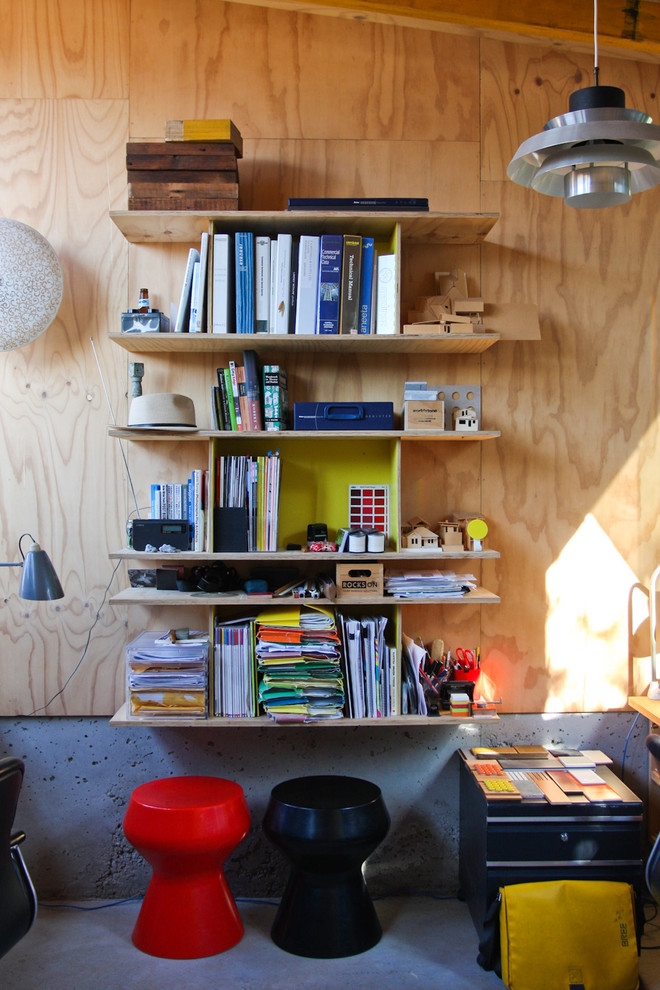 Inspiration for an industrial home office in Sydney.