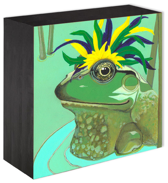 "Mardi Gras Frog" Wood Panel Print - Contemporary - Prints And Posters ...