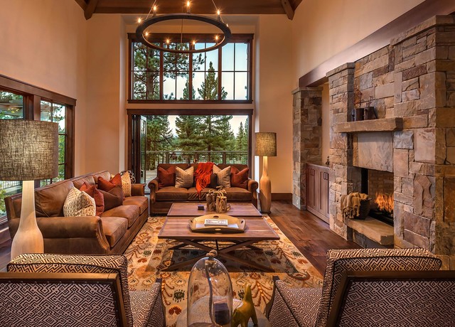 Eclectic Lodge rustico-salon