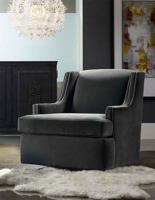 Inspiration for a concrete floor living room remodel in Charlotte with white walls