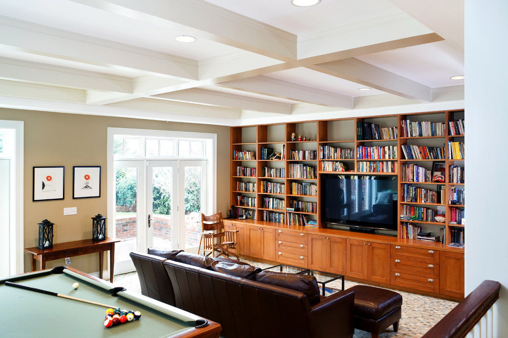This is an example of a transitional family room in DC Metro.
