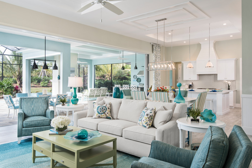 Beach style living room in Miami.