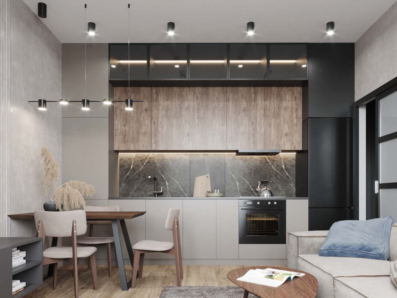 Квартира в современном стиле с кофейными оттенками