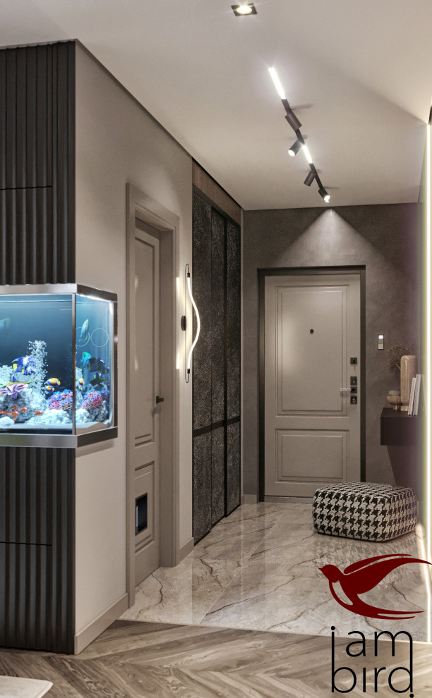 Натуральные оттенки в интерьере квартиры в ЖК "Лефорт" 130 кв.м