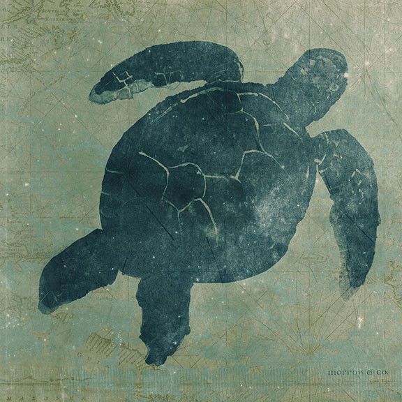 Sea Turtle Wood Panel, 20"x20" Beach Style Prints And Posters by