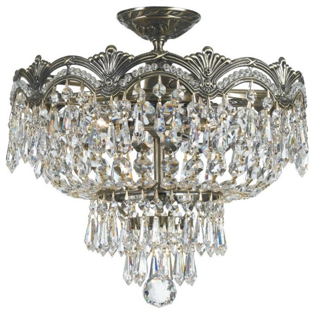 Four Light Flush Mount French Cream Finish With Clear for sale online Vaxcel C0024 Jardin