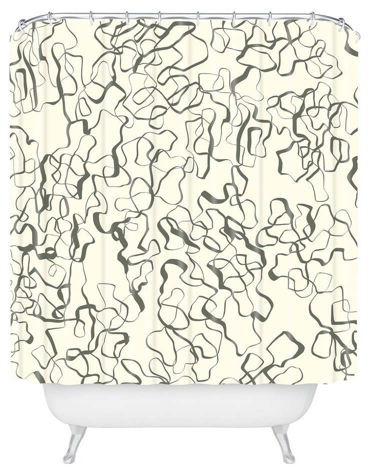 Jenean Morrison Tangled Tiles Shower Curtain, 16"x20", 24"x30" Contemporary Shower Curtains