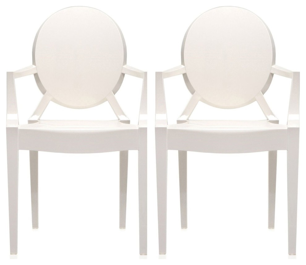 Nicer Furniture Set of 2 Philippe Starck Louis XVI Ghost Chair in OffWhite Contemporary