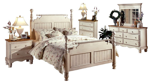 wilshire 5-piece post bedroom set - traditional - bedroom furniture