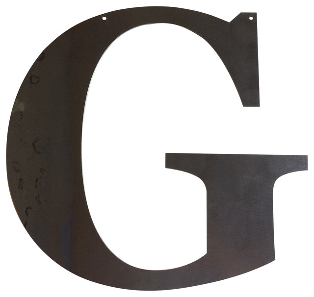 Rustic Large Letter "G", Clear Coat, 24"