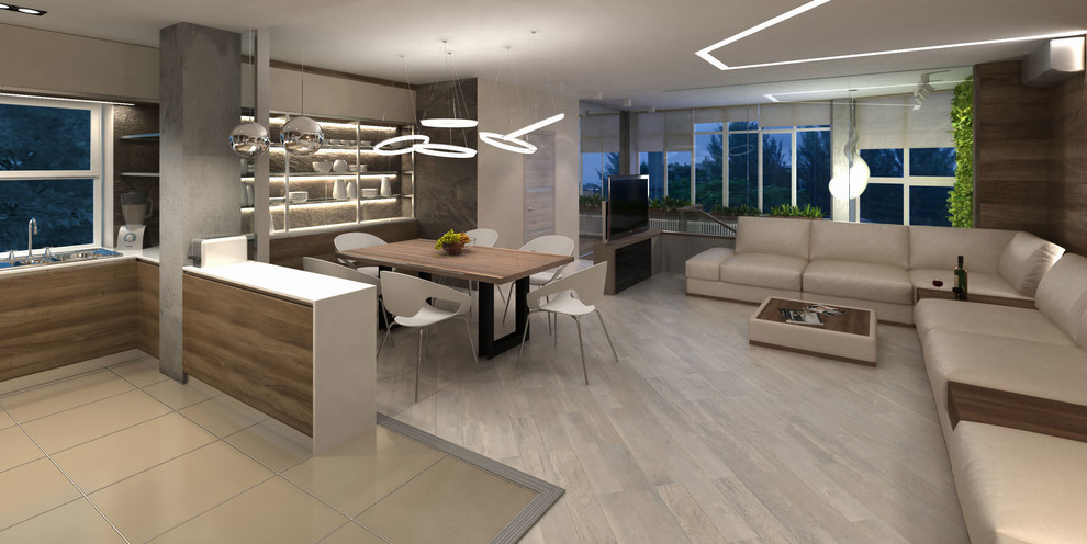 Проект многоуровневой квартиры для молодой семьи общей площадью 220м2