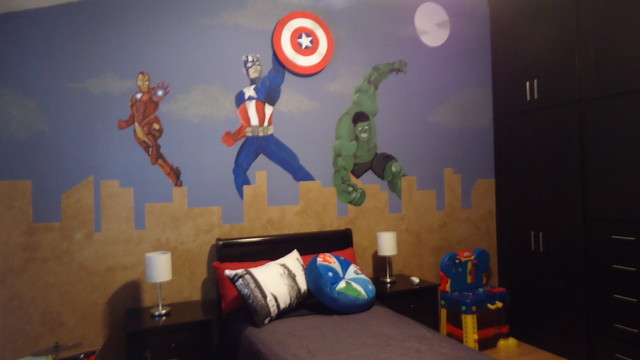 Habitación temática "avengers" para niño contemporáneo ...