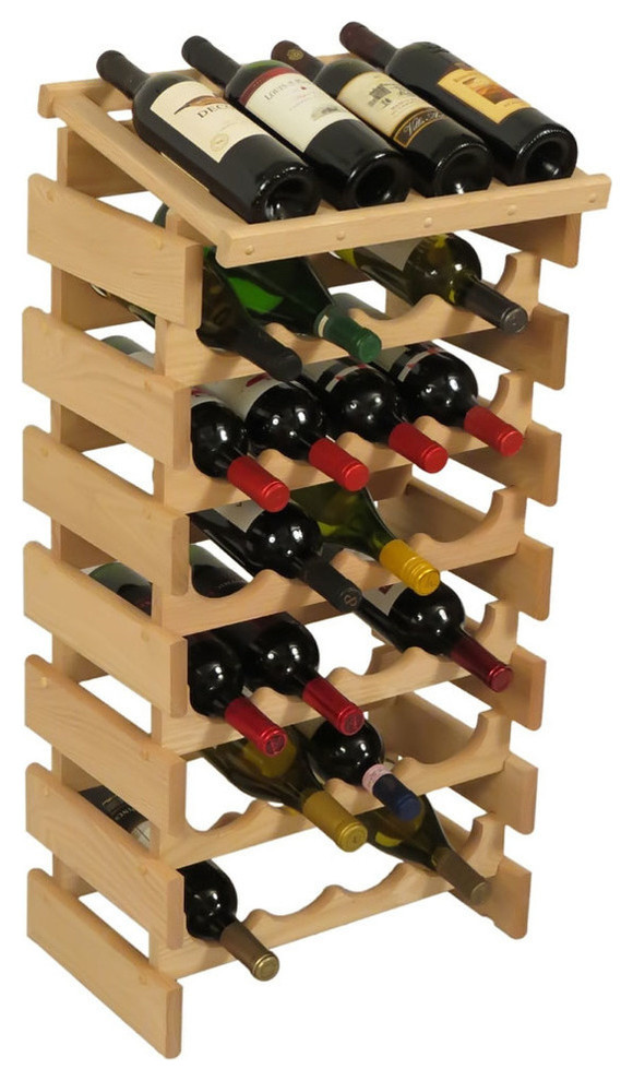 28 Bottle Dakota Wine Rack with Display Top, Unfinished