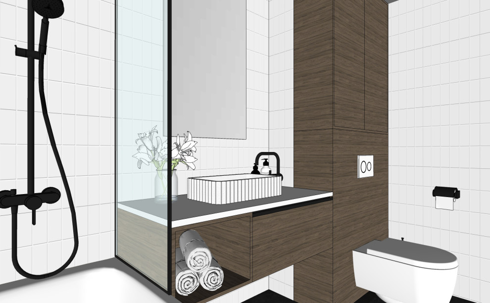 Эскизная визуализация ванной комнаты