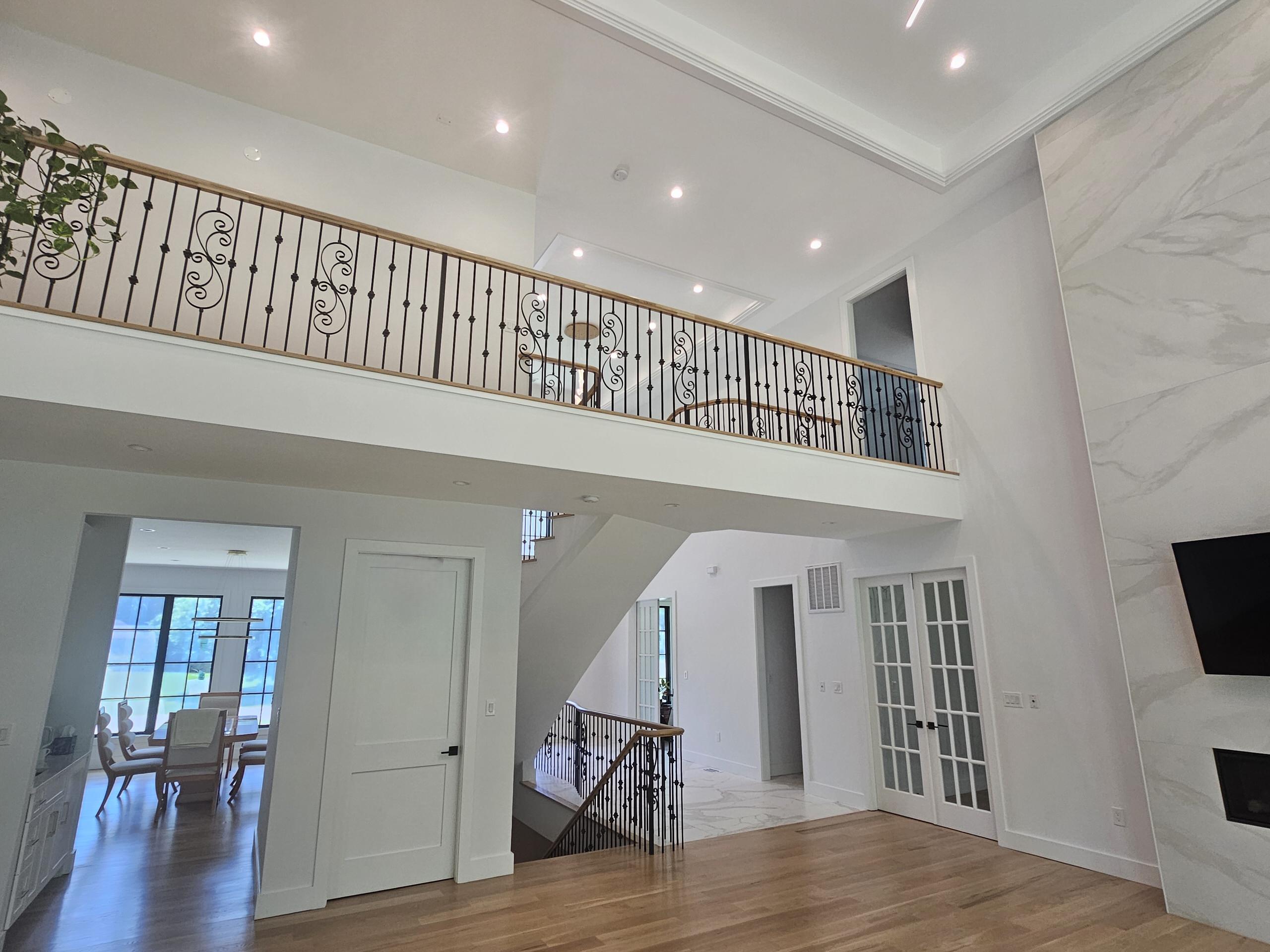 120_Luxurious White Oak Stair with Iron Balusters, Great Falls, 22066