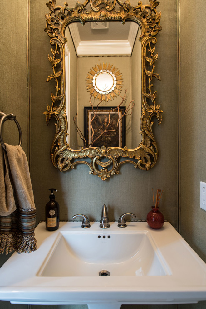 This is an example of a traditional powder room in Houston.