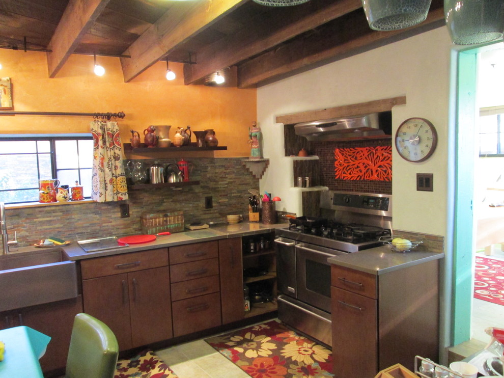 Eclectic kitchen in Albuquerque.