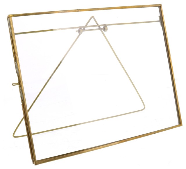 Minimalist Brass Gold Picture Frame 8x10 Glass Metal Classic Horizontal Photo