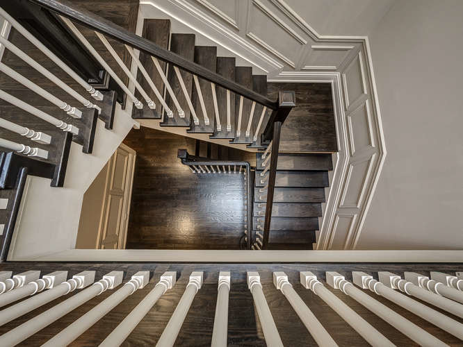 Inspiration for a transitional staircase remodel in Toronto