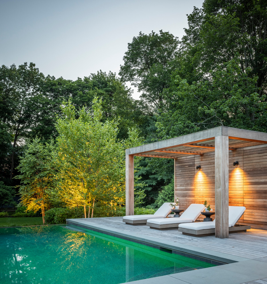 Inspiration for a contemporary pool remodel in Boston