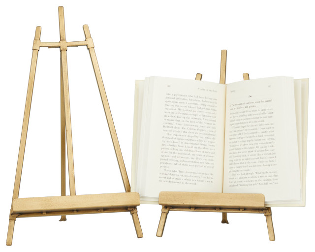 Black Metal Traditional Easel, Set of 2 13", 11"H Midcentury