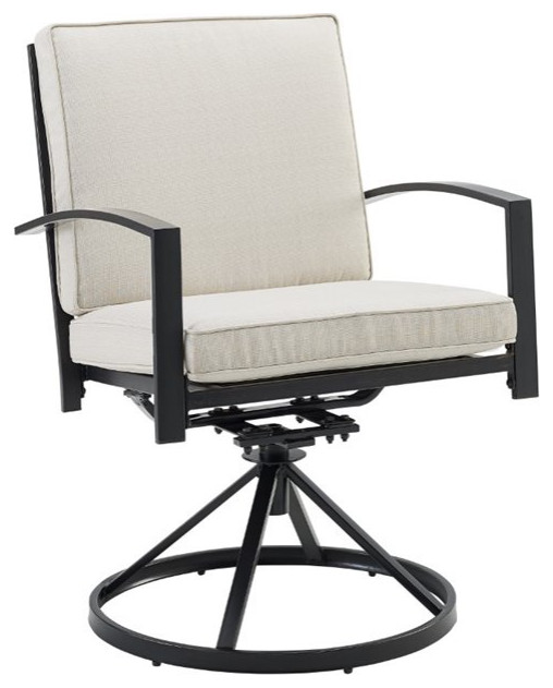 Crosley Furniture Kaplan Fabric Outdoor Swivel Chair Set in Green (Set ...
