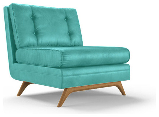 Eastwood Leather Armless Chair - Brighton Polinesia Blue