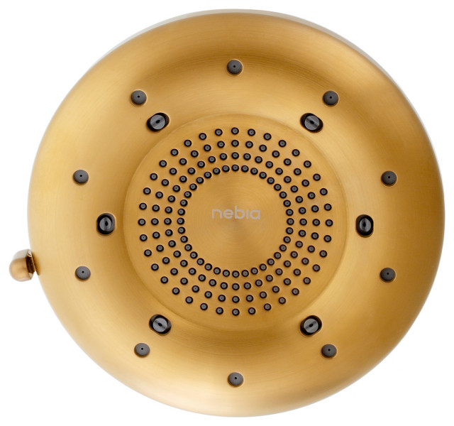 Brondell Nebia Corre Four-Function Fixed Shower Head, Brushed Gold