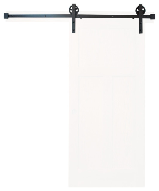 Wagon Wheel Strap Style Sliding Door Set 8 Foot Traditional